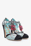 Gucci Black/Silver Satin Embellished Heels Size 38.5