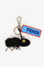 Fendi Silver/Black Fur Bug Logo Bag Charm