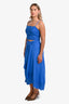 Jason Wu Blue Linen Blend Eyelet Cropped Top + Asymmetrical Skirt Set Size 6