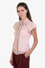 Zimmermann Bush Pink Linen Silk Crystal Sleeveless Top Size 0