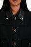 3.1 Philip Lim Navy Tweed Leather Hybrid Moto Jacket Size S