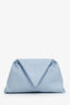 Bottega Veneta Light Blue Leather Trine Angular Clutch