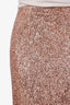 Tom Ford Rose Gold Sequin Midi Skirt Size 44