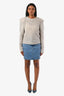 Sandro Blue Denim Rhinestone Mini Skirt Size 2