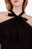 Proenza Schouler Black Silk Halterneck Long Sleeve Mini Dress Size 0