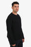 Pal Zileri Black Virgin Wool Ribbed Knit V-Neck Sweater Size Large Mens