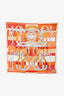 Hermès Orange Red Silk 'Della Cavalleria' Print 40cm Square Scarf