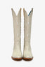 Pskaufman Cream Leather Cowboy Boots Size 11