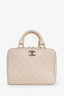 Pre-loved Chanel™ 2019 Beige Quilted Leather Travel Kit Vanity Case Bag
