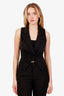 Lovers & Friends Black V-Neck Collared Vest Size S