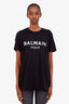 Balmain Black Cotton Logo T-Shirt Size XL