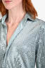 Bottega Veneta 2019 Runway Light Blue Mirror Long Sleeve Button Down Shirt Size 36