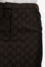 Gucci Tom Ford 1998 Runway Brown GG Supreme Midi Pencil Skirt Size 40