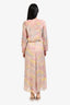 Red Valentino Pink Silk Floral Long Sleeve Maxi Dress Size 36