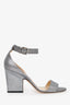 Jimmy Choo Silver/Multicolour Glittery Block Heels Size 39.5