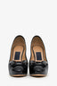 Salvatore Ferragamo Black Leather Bow Accent Pumps Size 8.5