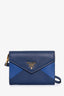 Prada Blue Bicolour Saffiano Leather Envelope Card Case