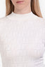 Fendi White Zucca Mock Neck Long Sleeve Top Size 36