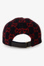 Gucci Red/Navy Wool GG Monogram Baseball Hat