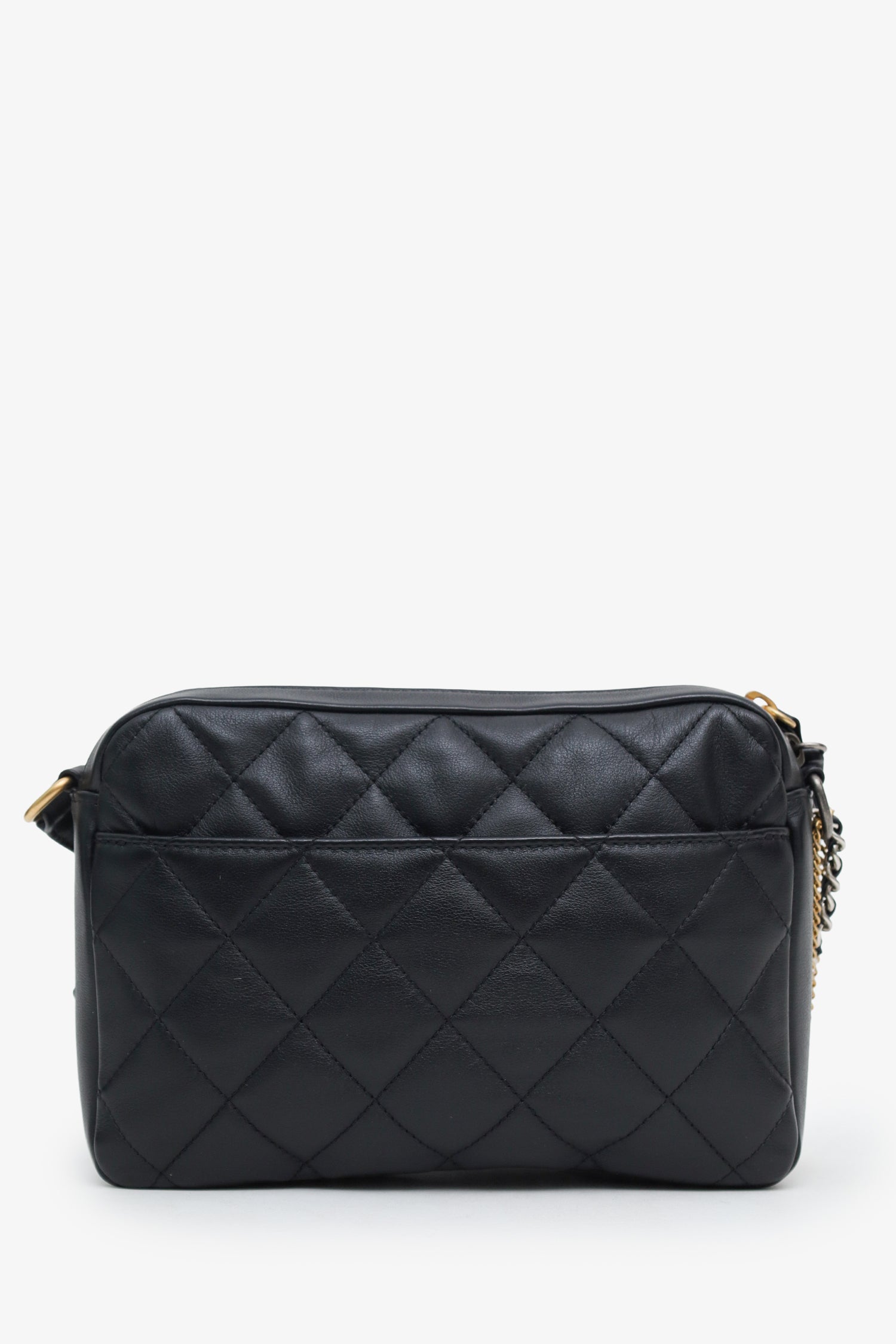 Pre-loved Chanel™ Black Leather Interlocking CC Logo Small Camera