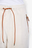 Loewe Cream Cotton Blend Terry Leather Trim Sweatpants Size XS