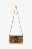 Saint Laurent Leopard Print Canvas Wallet on Chain