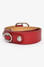 Celine Red Leather Studded Belt SHW Size 90/30