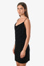 Balmain Black Devoré-Velvet Monogram Mini Slip Dress Size 34
