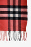 Burberry Clay Pink Novacheck Cashmere Fringe Scarf
