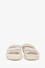 Christian Dior White Shearling Dad Sandals Size 39