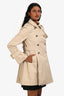 Gucci Brown Star Detail Belted Trench Coat Size IT 42