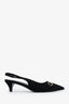 Gucci Black GG Velvet Horsebit Slingback Pump Size 38