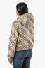Burberry Beige Check Zip Up Cropped Jacket Size M