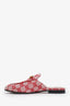 Gucci Red Canvas GG Monogram Princeton Mules Size 37
