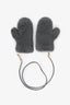 Max Mara Grey Alpaca Teddy Mittens Size S-M