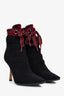 Christian Dior Black Mesh Overlay Heeled Laced Boots Size 38.5