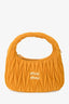Miu Miu Yellow Suede Leather Wander Matelassé Shoulder Bag With Strap