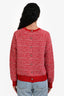 Pre-loved Chanel™ 2016 Runway Pink/Red Tweed Cashmere Gripoix Button Details Sweater Size 40