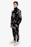 Givenchy Black Velour Floral Print Zip Up Sweater and Track Pants Size L/XL Mens
