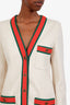 Gucci Off White Wool Web Trimmed Coat Size 40