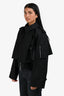 Sacai Black Cropped Bomber Layered Trench Jacket Size 4