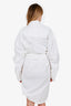 Balenciaga White Cotton Asymmetric Button Down Shirt Dress Size 38