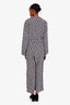 Fendi Black/White Silk FF Zucca Print Belted Jumpsuit Size 44