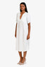 James Perse White Linen Short Sleeve Midi Dress Size 0