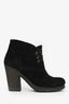 Prada Black Suede Lace Up Ankle Boots Size 5