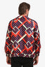 Gucci Blue/Red Silk 'G Dot' Zip-Up Windbreaker Size L Men's