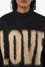 Givenchy Black/Cream 'Love' Mohair Wool Sweater Size XS