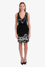 Class Roberto Cavalli Black Sequin Embellished V Neck Sleeveless Dress Size 6 US