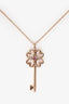 Tiffany & Co. 18K Rose Gold Pink Sapphire Quatra Key Pendant Necklace