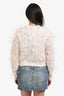 Simkhai Jonathan Simkhai Cream Wool/Cashmere Feather Cable Cardigan Size S